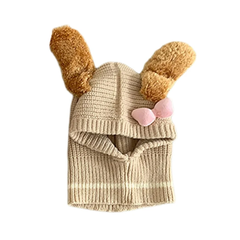 Lovely Cartoon Knitted Scarf Hat for Infants Baby Comfortable & Soft Bonnet Caps image 3