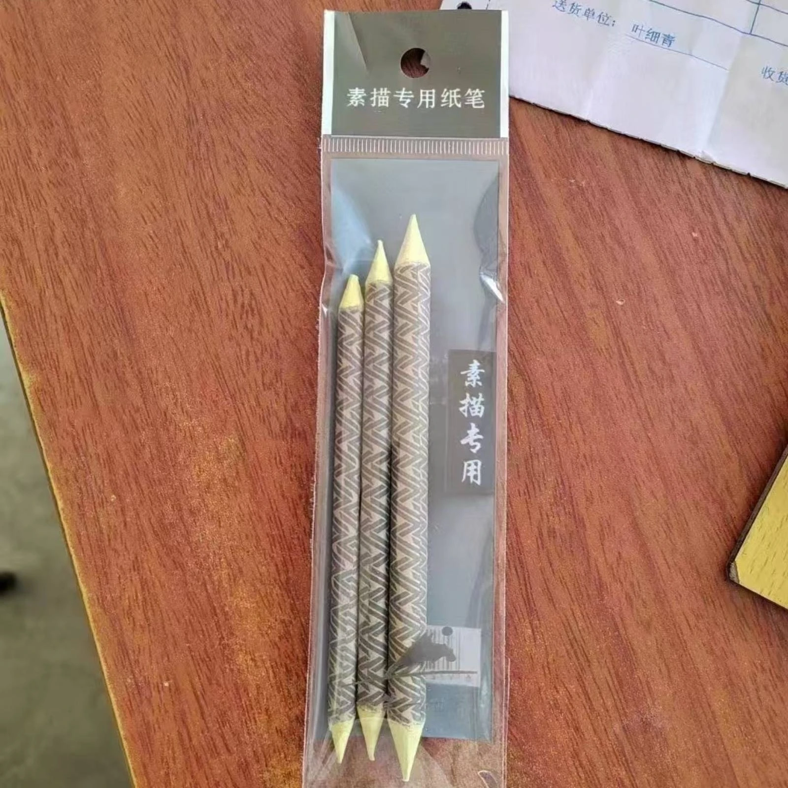 3 Pieces Blending Stump Set Pointed Ends Sketch Blending Pen Tortillion Set Slim Cylindrical Smudging Pen Clear Hanging Sleeve
