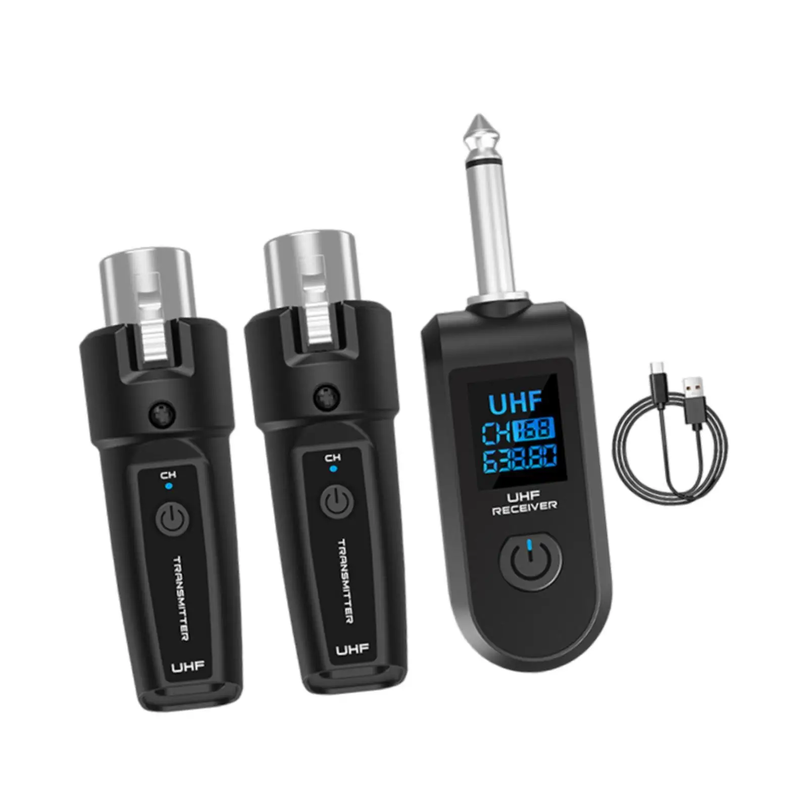 Cordless Microphone Transmitter Receiver for Guitar Effect Pedal Electric Bass Setup