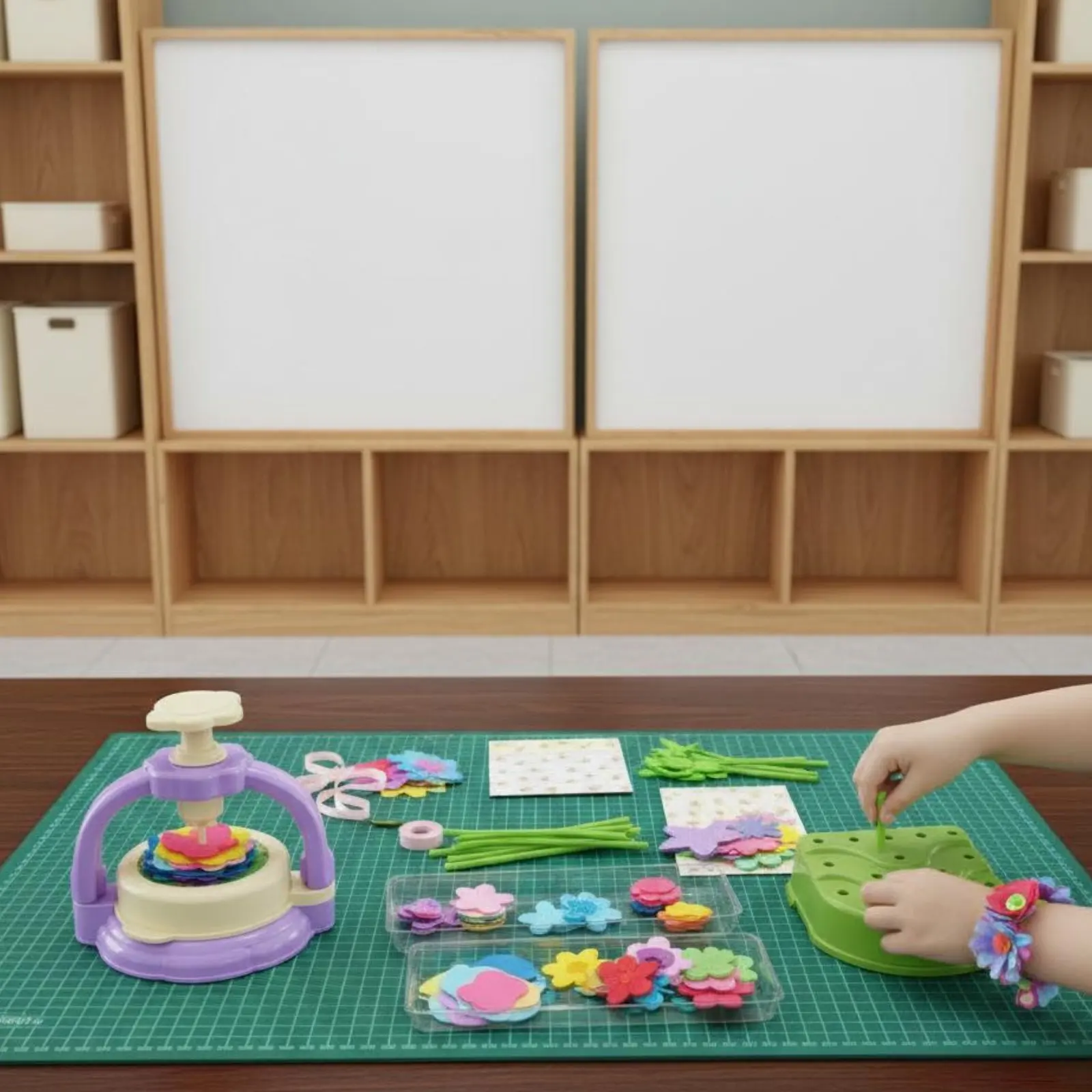 189ピースのテキスタイルフラワープレスおもちゃ、手作りギフト、diyテキスタイルフラワーアレンジメントクラフトキット、子供用フラワーアセンブラーセット