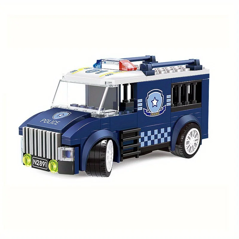 99PCS City Police Car Toys Building Blocks Kit Toys Blue Gift Police Series Car Children Bricks Toy Happy Gift