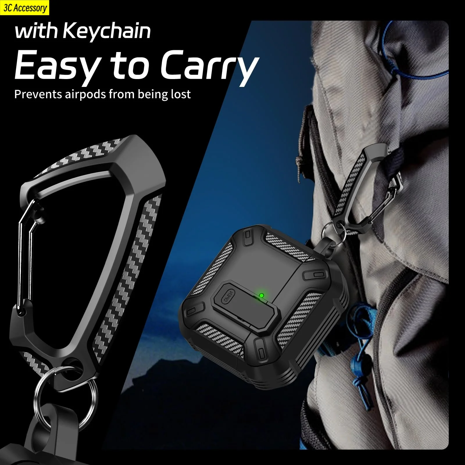 Противоударный чехол для AirPods 4 с активным шумоподавлением и брелком для новейших мужчин AirPods Pro 3 2025, защитная крышка с замком