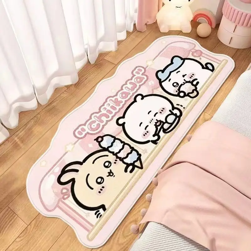 Chiikawa Usagi Kawaii Anime Cartoon Bedside Carpet Cute Bedroom Bay Window Living Room Sofa Foot Pads Thicken Wear-resistant