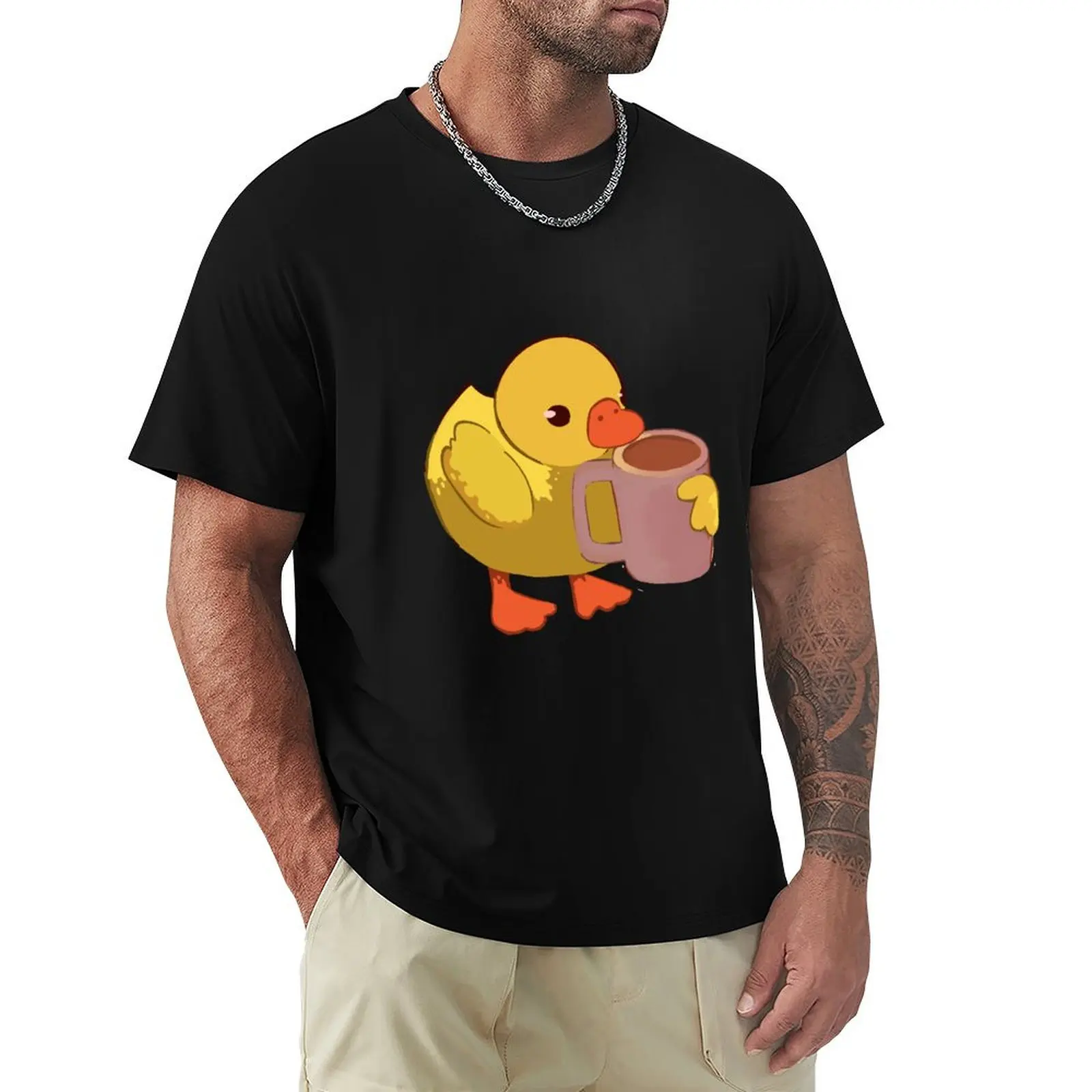 

Baby duck with cup of coffee T-Shirt affliction shirts anime shirt for a boy t shirts for men graphic