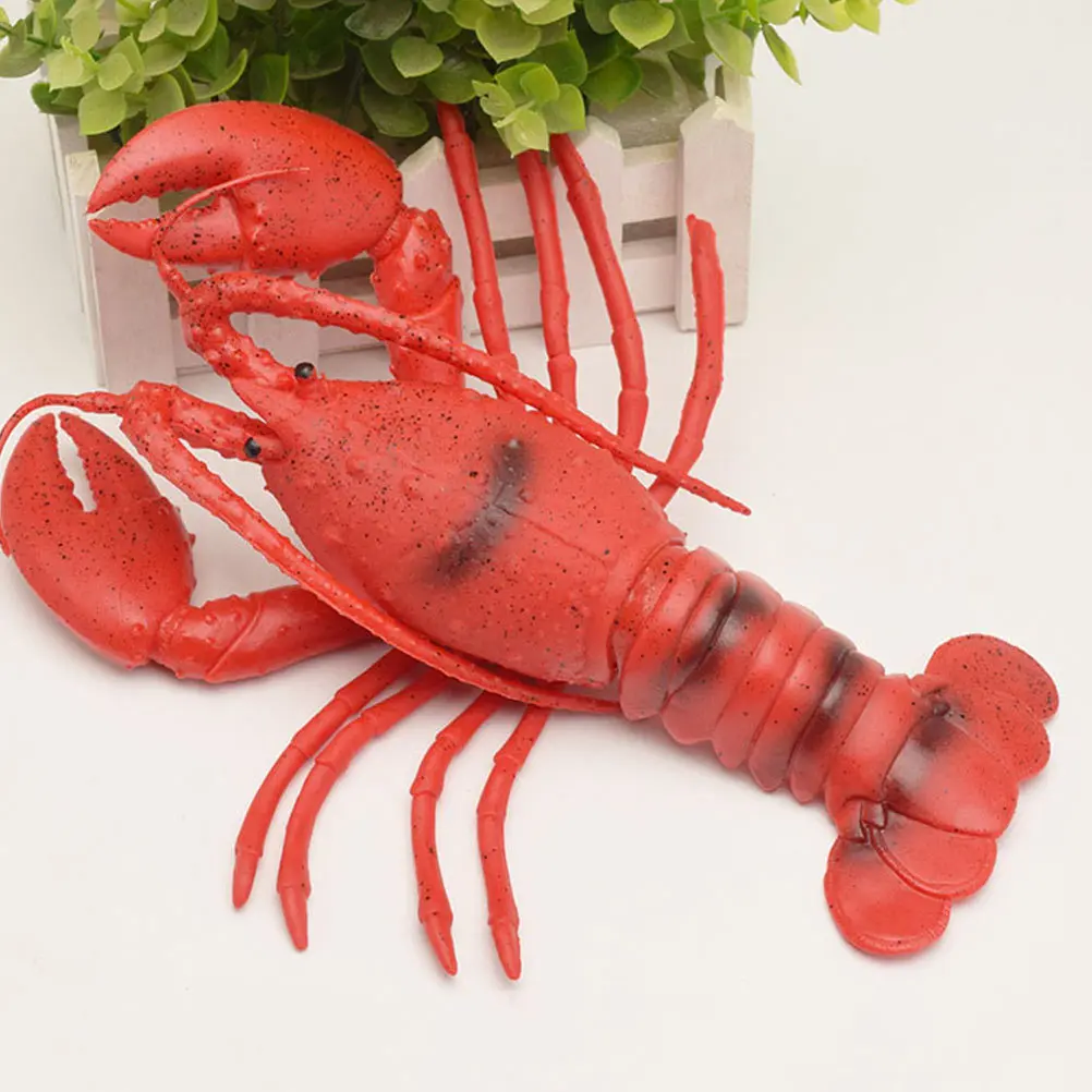 2개입 가짜 바닷가재 모형 고무 해양 생물 피규어 사실적인 어린이 교육용 장난감