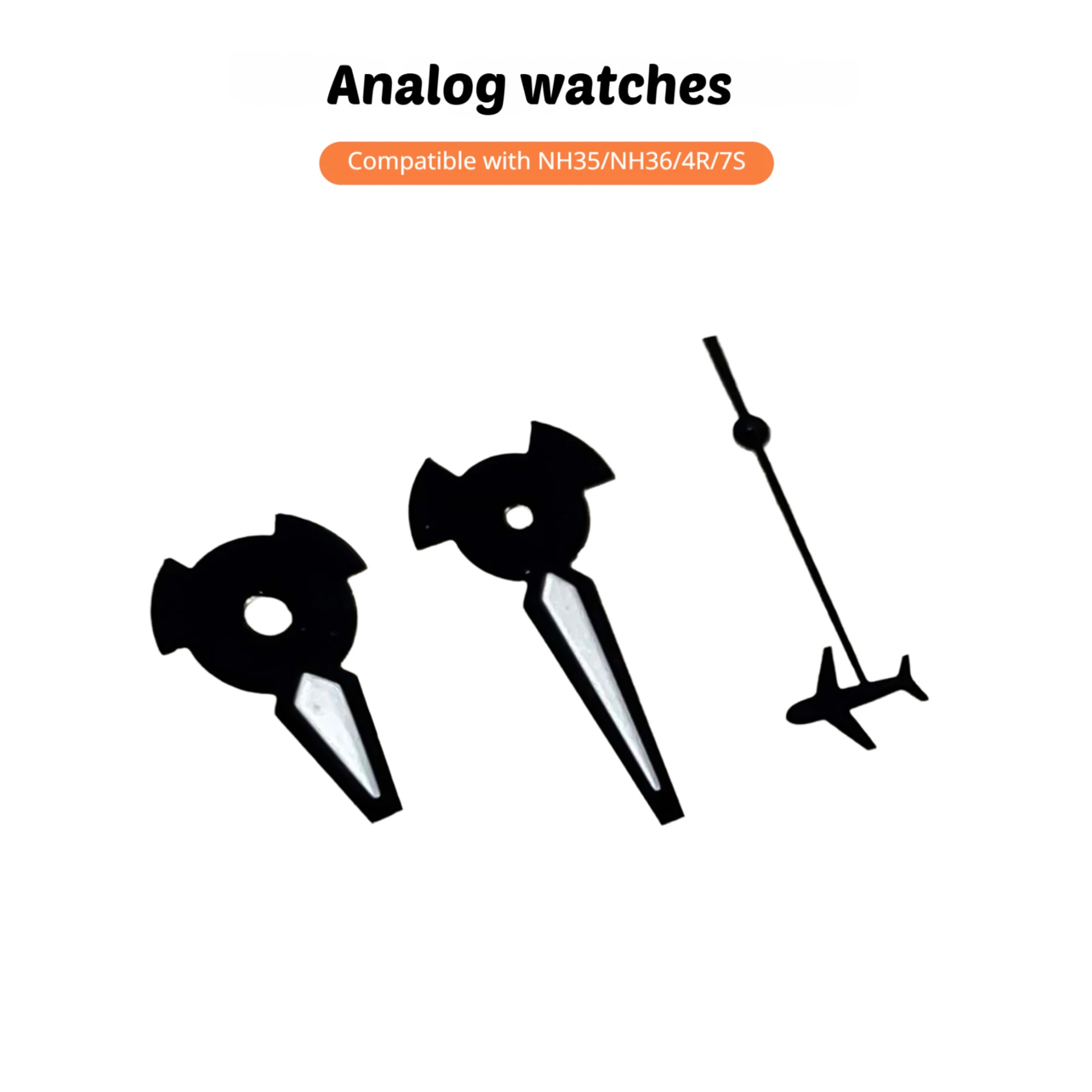NH35 черные стрелки часов зеленые светящиеся три указателя в форме самолета секундная стрелка аксессуары для часов для механизма NH35/NH36