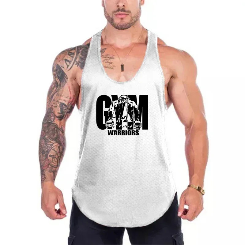 Marke Fitness studio Bodybuilding Fitness Stringer Tanktops Männer Basketball Sportswear Sommer Mesh schnell trocken cool Muskel Workout Singuletts