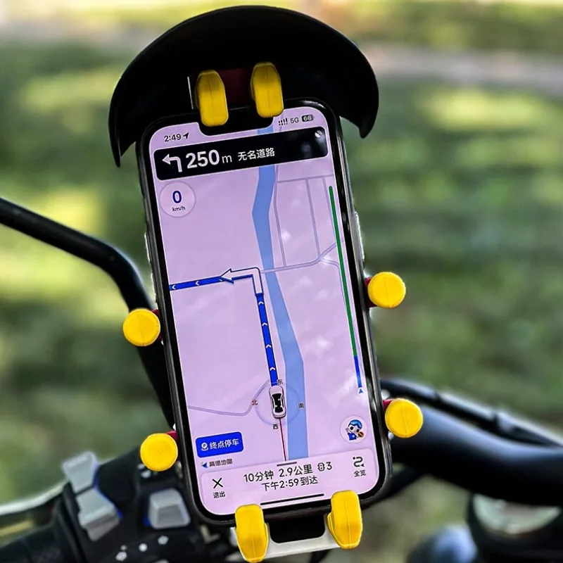 Motorcycle Phone Mount, Anti-Vibration Handlebar Bracket for E-Scooter/Bike, GPS Navigation Stand for Delivery Riders