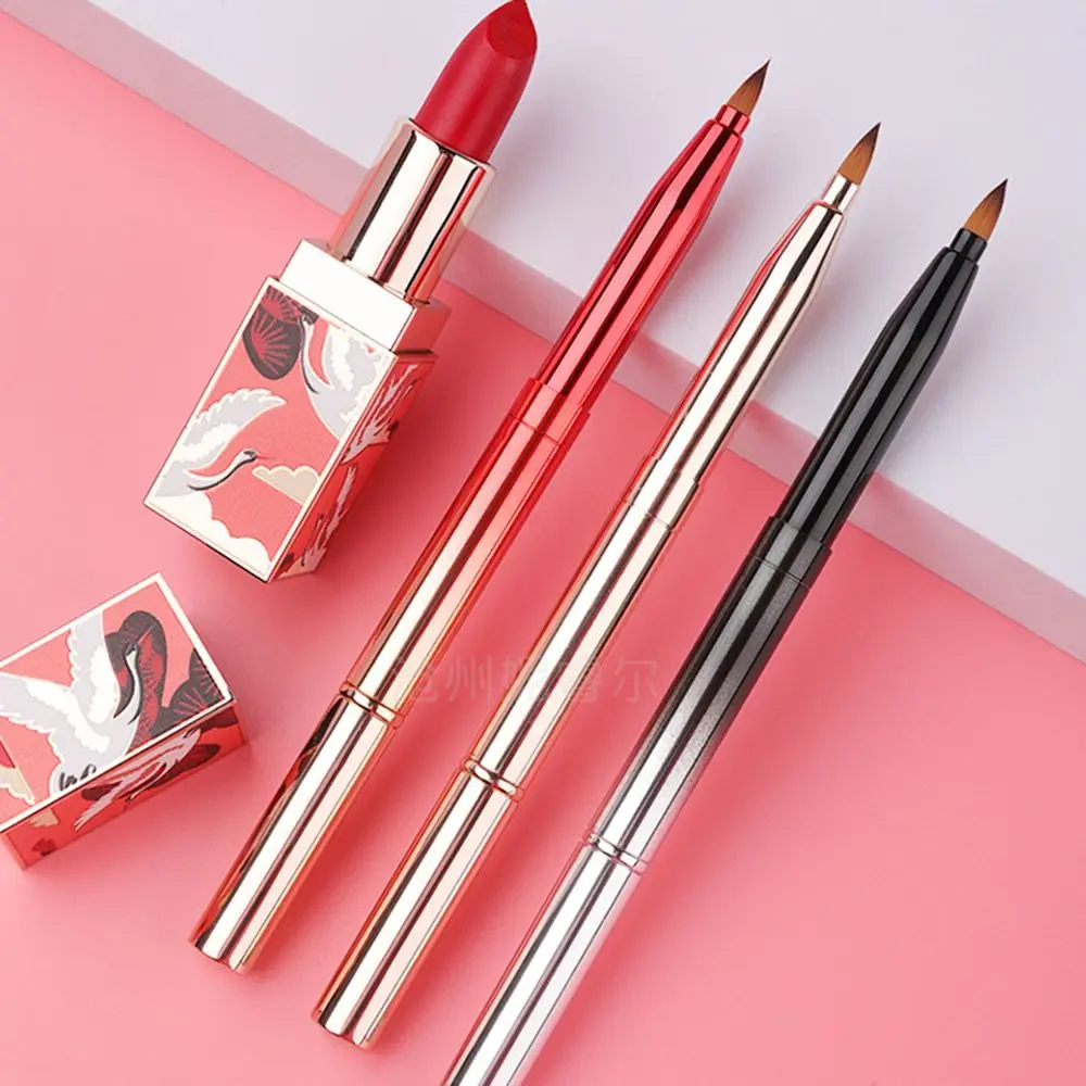 Dustproof Portable Make Up Tool Retractable Women Beauty Lip Gloss Wands Lip Brush Lipstick Applicators Cosmetic Brush