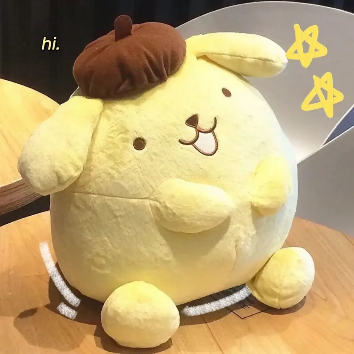 40-50cm Sanrio Pompompurin Stuffed Plush Toys Big Size Lovely Pillow Gift Kids Super Soft Pom Pom Purin Plushie Doll Room Decor