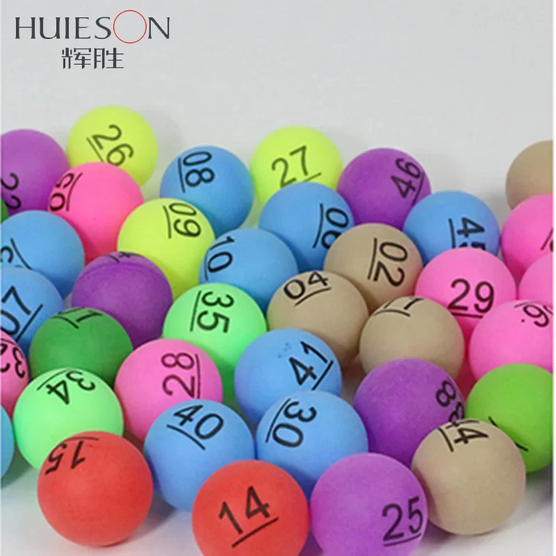 

Huieson 50/100Pcs Number Game Ping Pong Balls Colorful PP Plastic Table Tennis Family Entertainment Prize Draw and Advertising