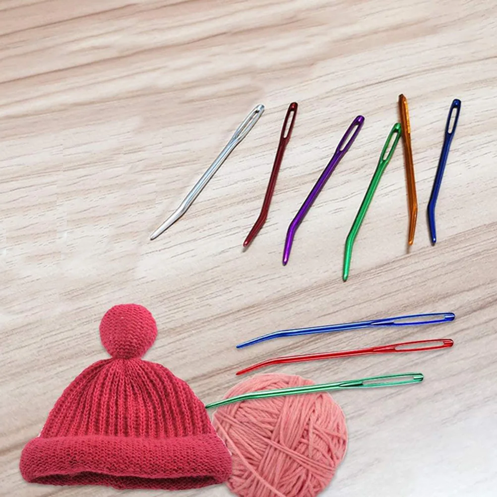 

12pcs Tapestry Yarn Needles Darning Sewing Aluminum Compact Bent Knitting Convenient Sewing Needle Household Crafts Supplies