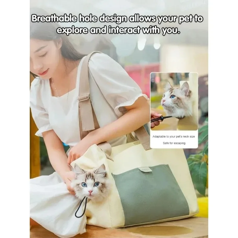 

Breathable Pet Carrier Bag Handheld Shoulder Tote Small Medium Dogs Cats Oxford Canvas Portable Outdoor Travel Pack Pet Supplies