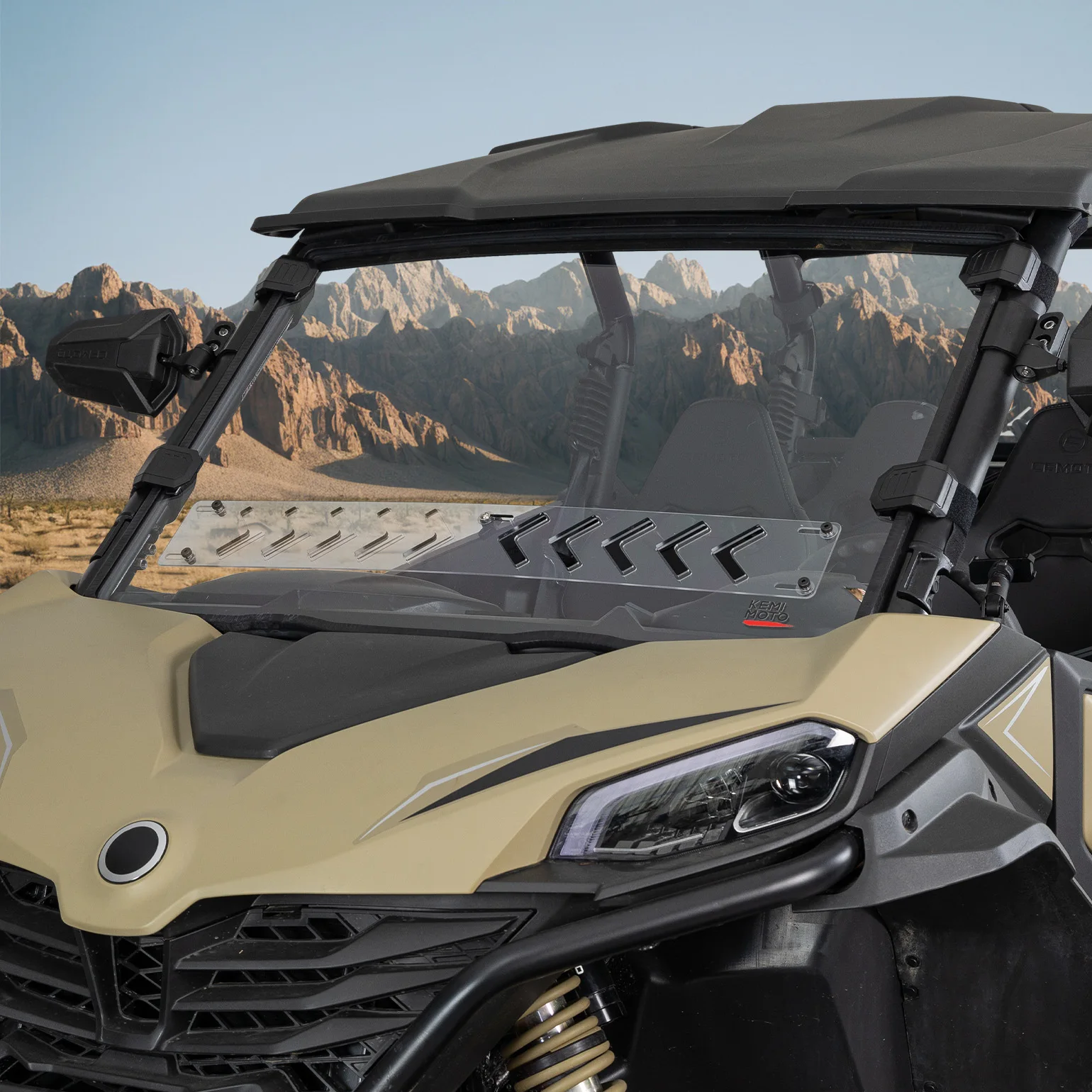 

Front Windshield with 2-IN-1 Adjustable Ventilation Window UTV PC Clear Windscreen For CFMOTO ZForce 950 4 Trail 800 2023-2025