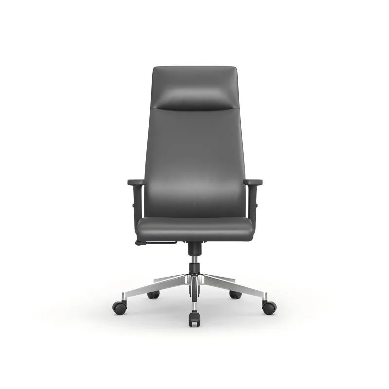 Modern Design High-Backed Rotating Leather Office Chair Ergonomic Metal Feet Leather Executive Office Chair