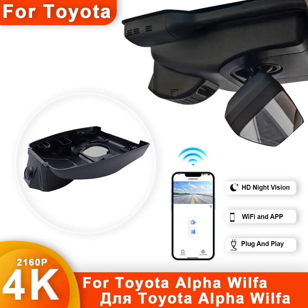 

For Toyota Alphard Vellfire Front and Rear 4K Dash Cam for Car Camera Recorder Dashcam WIFI Car Dvr Recording Devices Accessorie