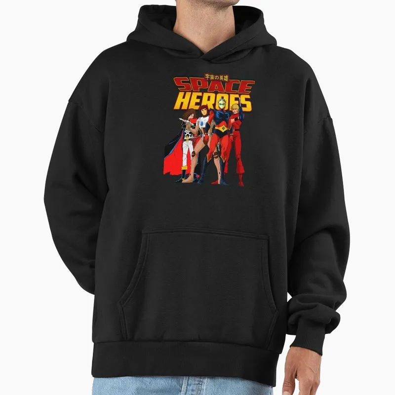 Kagaku Ninja-Tai Gatchaman Science Ninja Team Fleece Pullover Hoodie Vintage 70s Anime Battle of the Planets G-Force Fan Tops