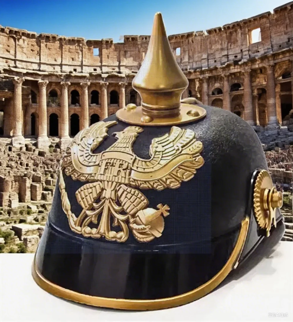 

Children's second Prussian pointed head German exquisite prop helmet in German style, royal gift