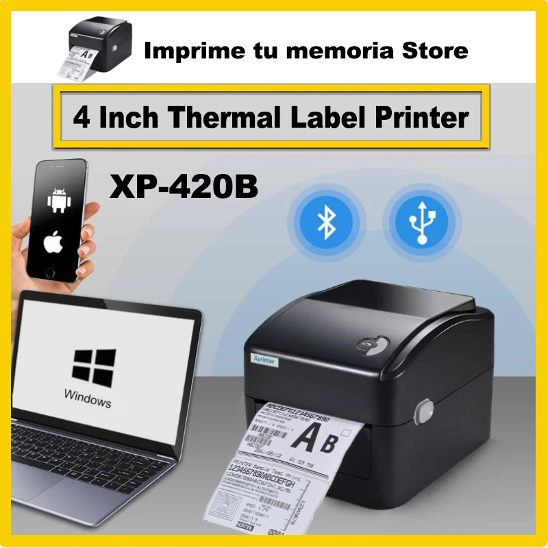 XPrinter 직접 열 바코드 라벨 프린터, 배송 포장 스티커 프린터, 와이파이 프린터, 4x6 프로모션, XP420B 