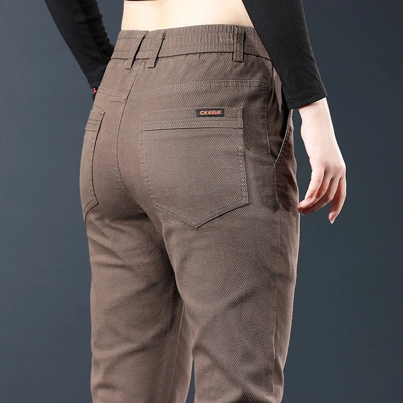 

Elastic Waist Fashion Men's Autumn Casual Pants Straight Korean Slim Little Feet Trousers Solid Color Stretch Male Clothes Pants