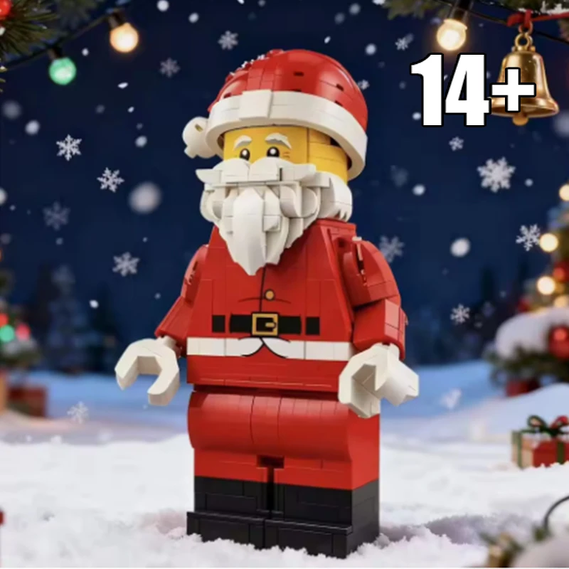 

2026 НОВАЯ минифигурка Санта-Клауса накипи, 40820, фестиваль минифигурок, ограниченная серия, увеличенная версия, строительный блок для мальчиков и девочек, Рождественский подарок