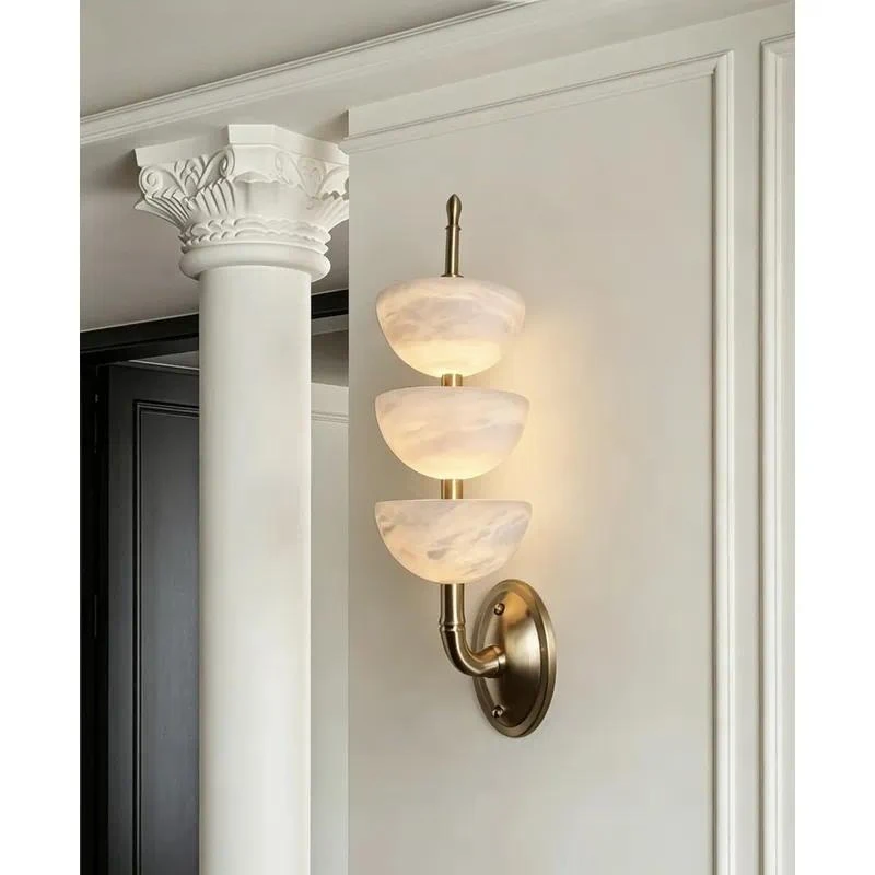 Designer Art Spanish Natural Marble Wall Lamp for Living Room Stairs Bedroom Bedside High PC Console Game Area Special