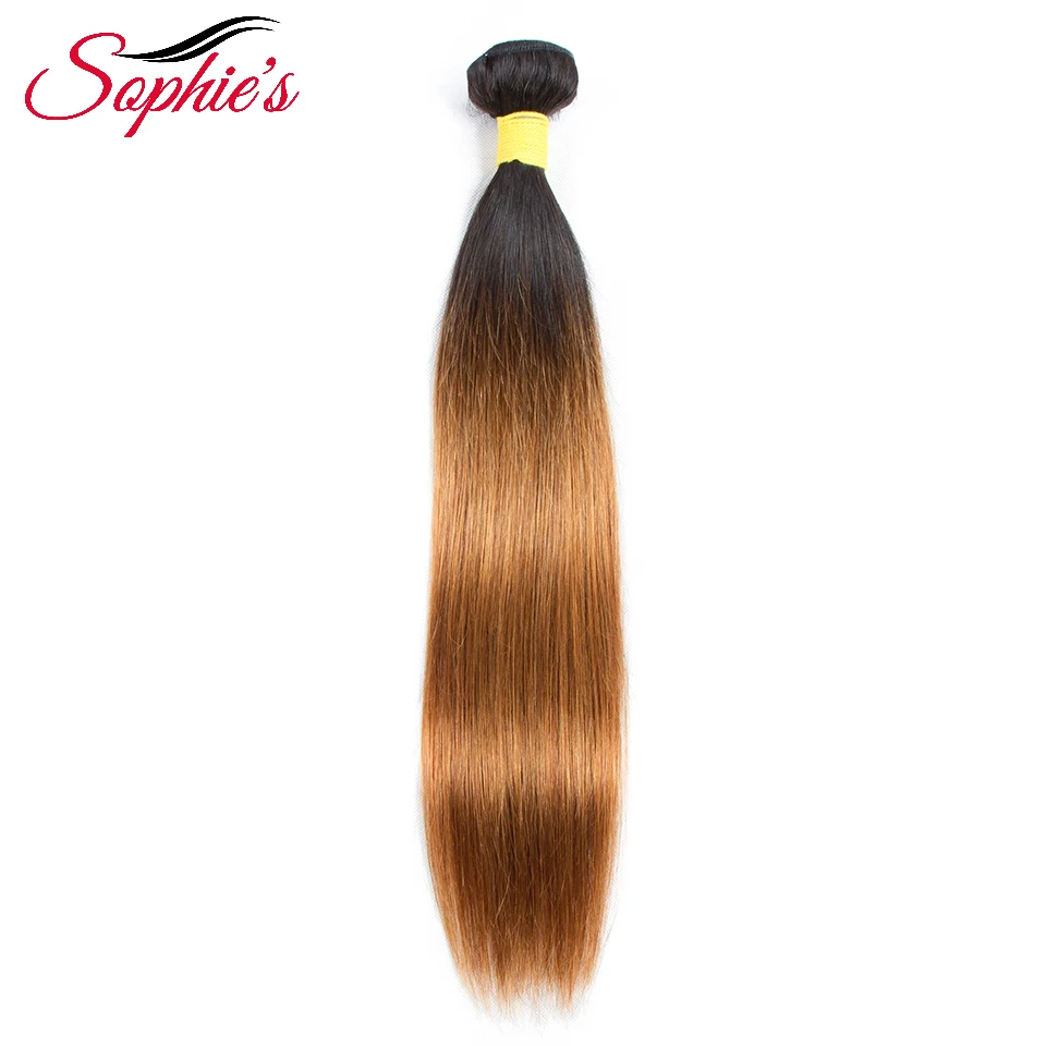 Sophie's Pre-colored Ombre Bundles T1B/30 Color 1 Bundles Hair Peruvian Human Hair Non-Remy Straight Hair Hair Extensions