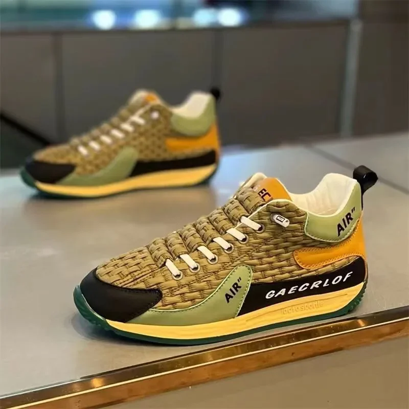 

2024 European Style Men's Shoes Spring and Summer New Style SLIP-ON Soft Sole Sports Shoes Casual and Versatile Dad Trendy Shoes