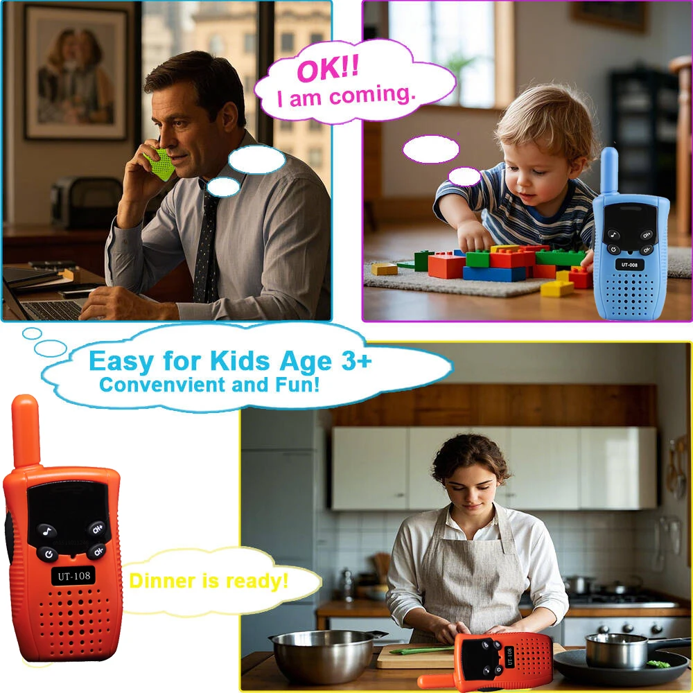 2PCS Mini Kids Walkie Talkie Handheld Transceiver Long Range Receiver Two Way Radio Walkie-Talkie Radio Comunicador Toys