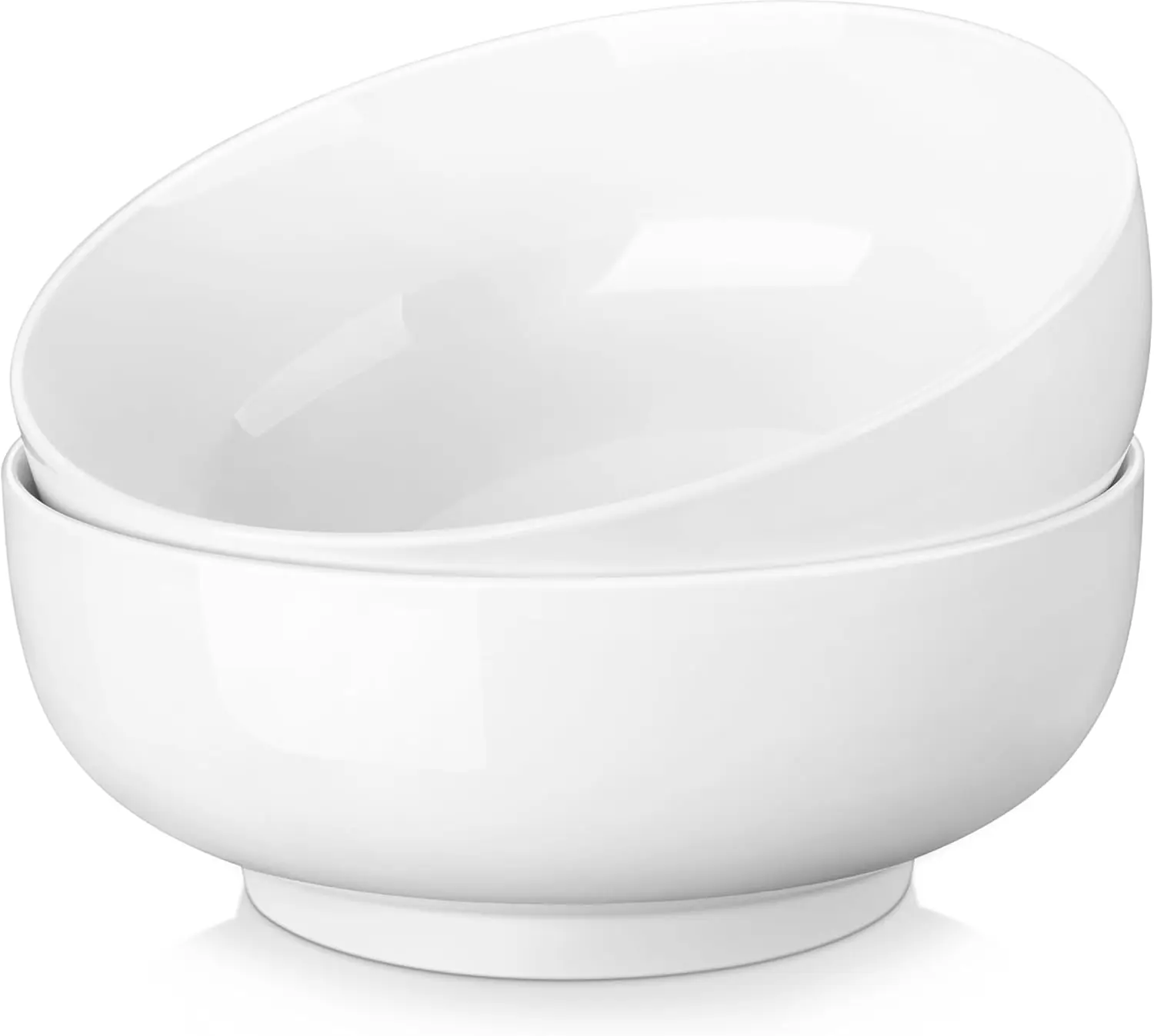 

Extra Large 10" Porcelain Serving Bowls Set of 2, White Salad Soup Pasta Dinner Ceramic Bowls for Entertaining