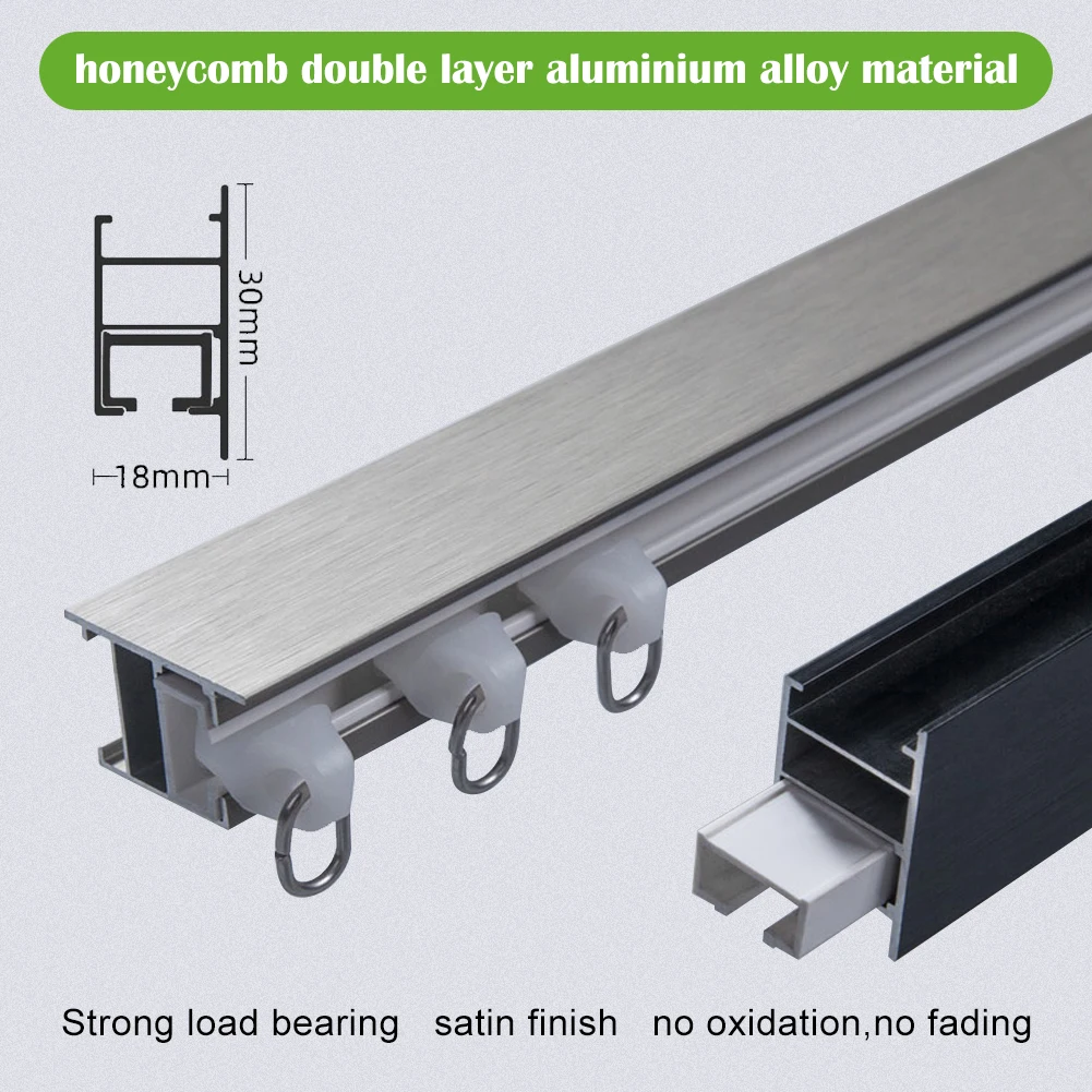ZSHINE-Double Layer Aluminium Alloy Rails, Sealing Cover Design for Light Tightness Curtain Tracks, Flat Honeycomb, New Arrival