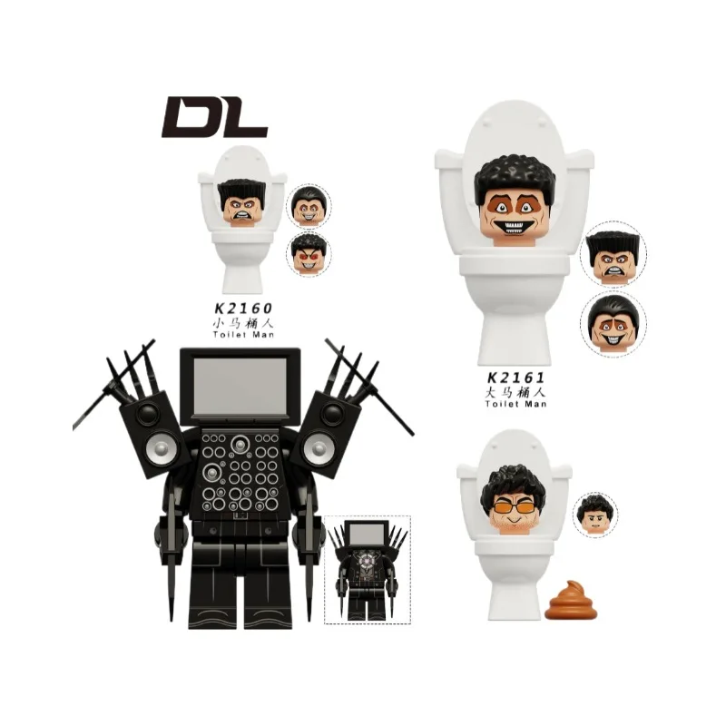 KDL821 KDL822 KDL823 KDL826 Toilet Man TV Man Building Blocks Ornamento in miniatura Giocattolo Micro Ornamento Modello Kit di montaggio