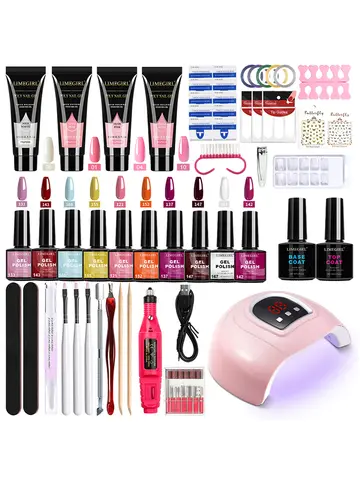 Limegirl Nail Gel Polish Kit With USB UV Lamp Semi-Permanent 8ml Soak Off Base&Top Coat Varnish Manicure Set for Nails Salon Kit