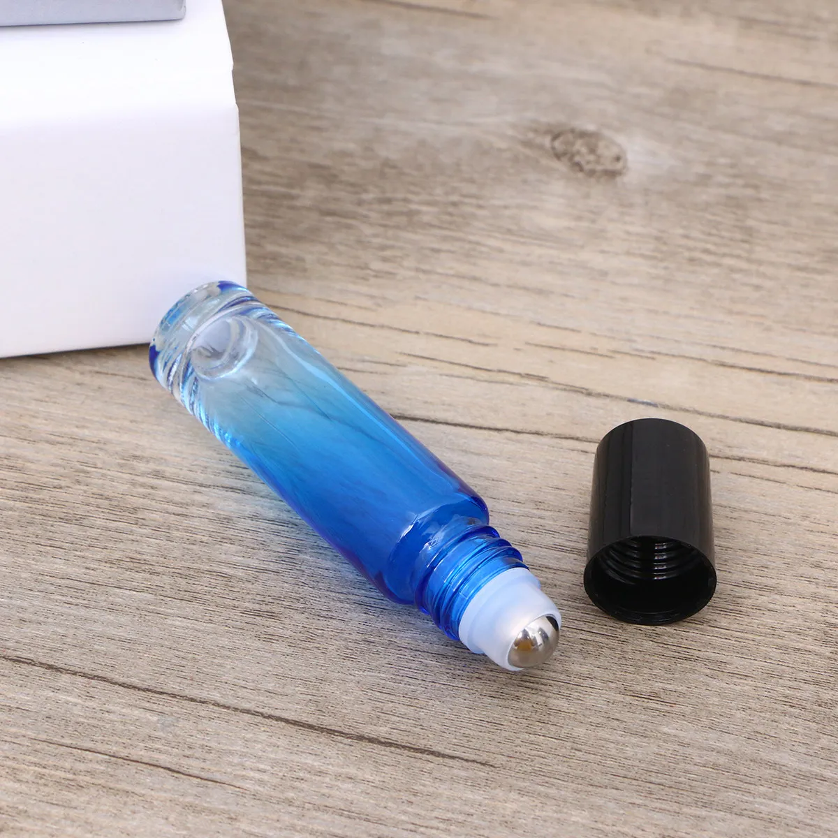 15Pcs Gradient Color Essential Oil Roller Bottles 10Ml Leakproof Glass Roll on Bottles for Travel Aromatherapy Perfume Use view 4