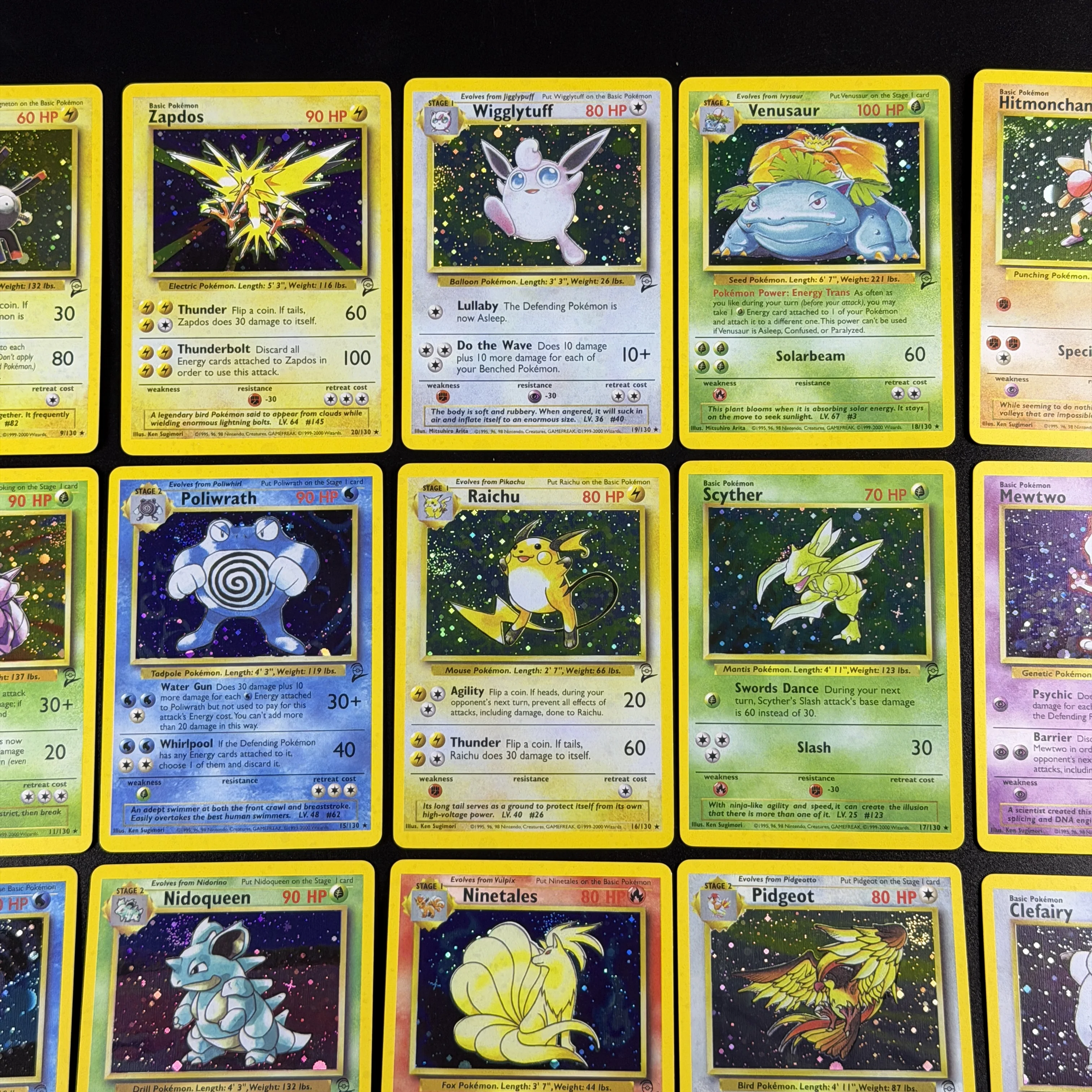 PTCG Pocket 2000 Basis-Set 2 OG Nostalgie-Sammelkarten Hitmonchan Scyther Clefable Pidgeot Mewtwo Traditionelle Holo-Proxy-Karten – Detail 1