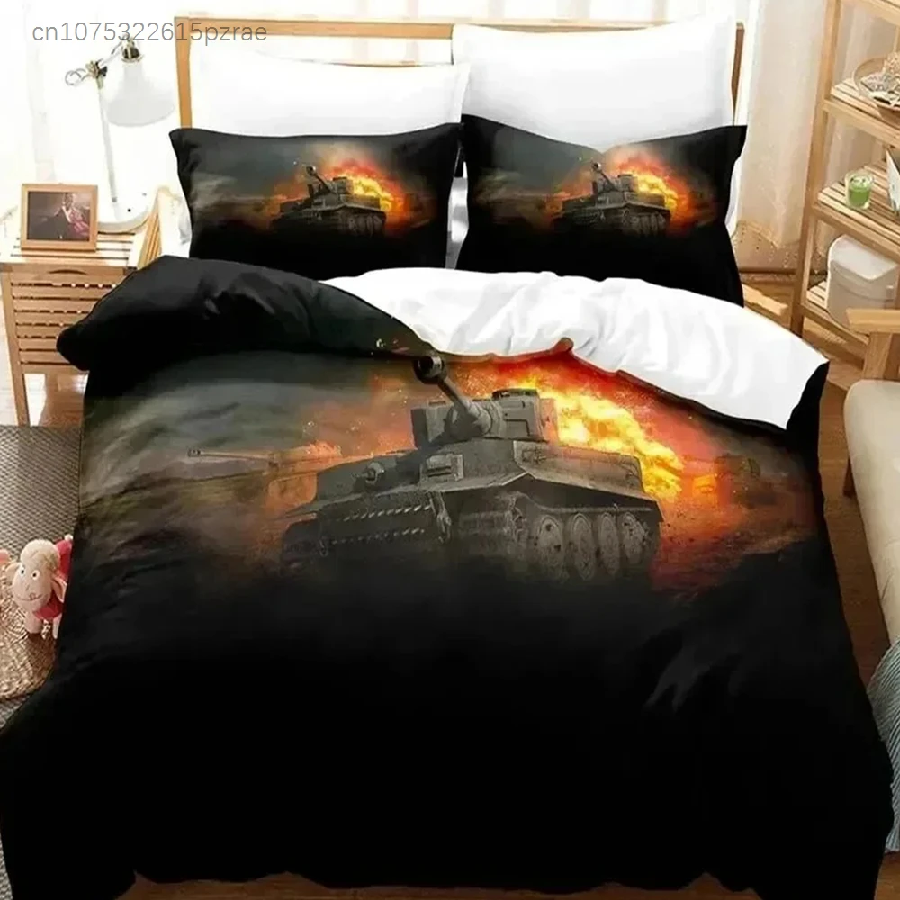 Game World Of Tanks Bedding Set 3D Printed Suitable For Bedroom Duvet Cover Set With Pillowcases Kids Home Textile