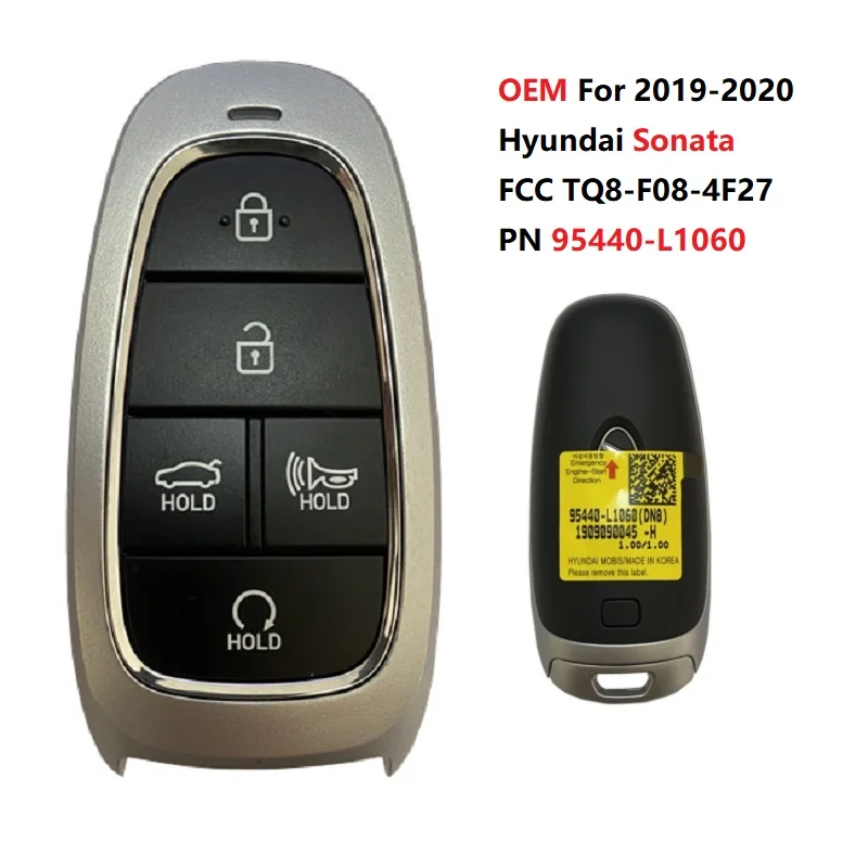 CN020158 PN 95440-L1060 For 2019-2020 Hyundai Sonata 5 Button Smart OEM And Aftermarket Key Fcc TQ8-F08-4F27 Keyless go