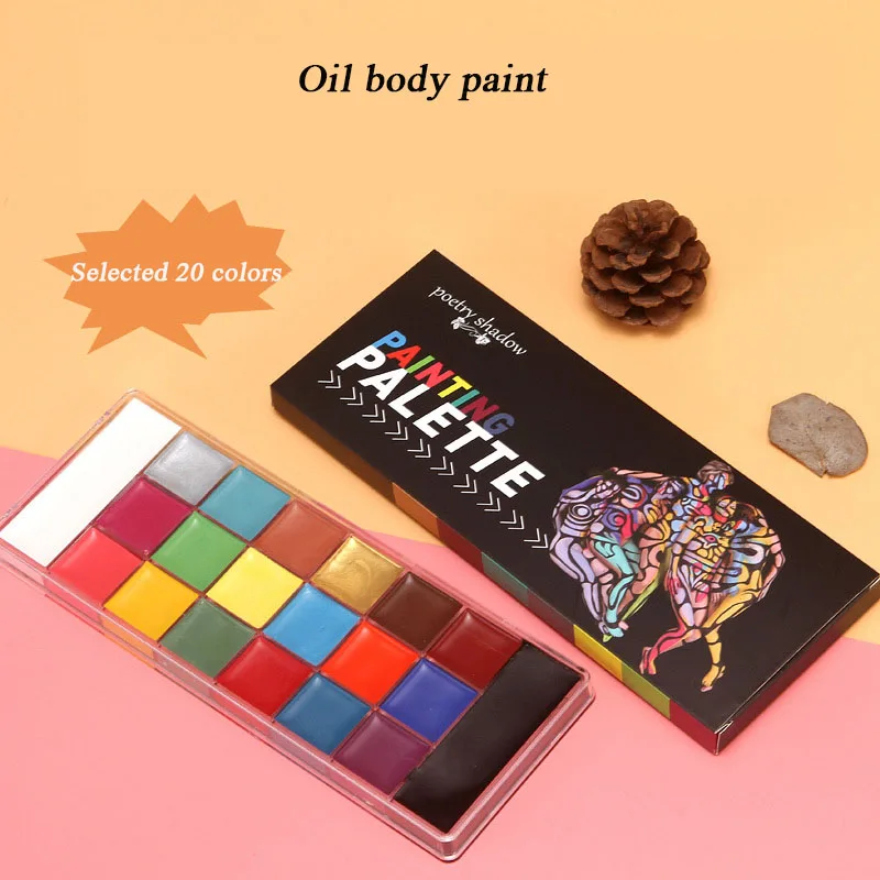20 colori Body Paint sicuro e Non tossico Multicolor Face Body Paint ing Kit tavolozza di arte del tatuaggio di colore del viso di lunga durata