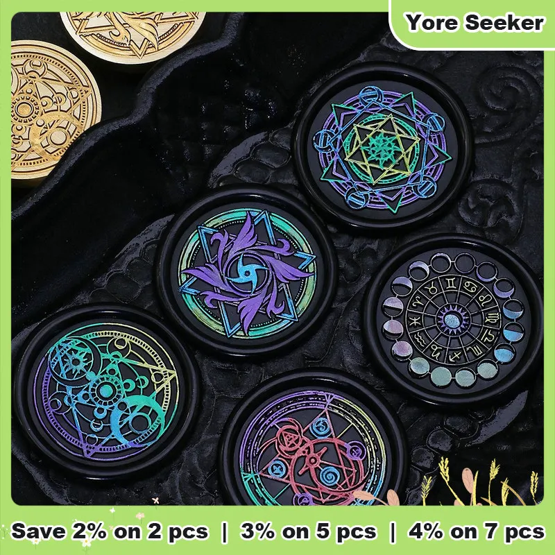 Brass Wax Seal Stamp Head Mystic Astrolabe Rune Pattern For Letter Envelope Sealing Diy Craft Invitation Decoration Gift Custom
