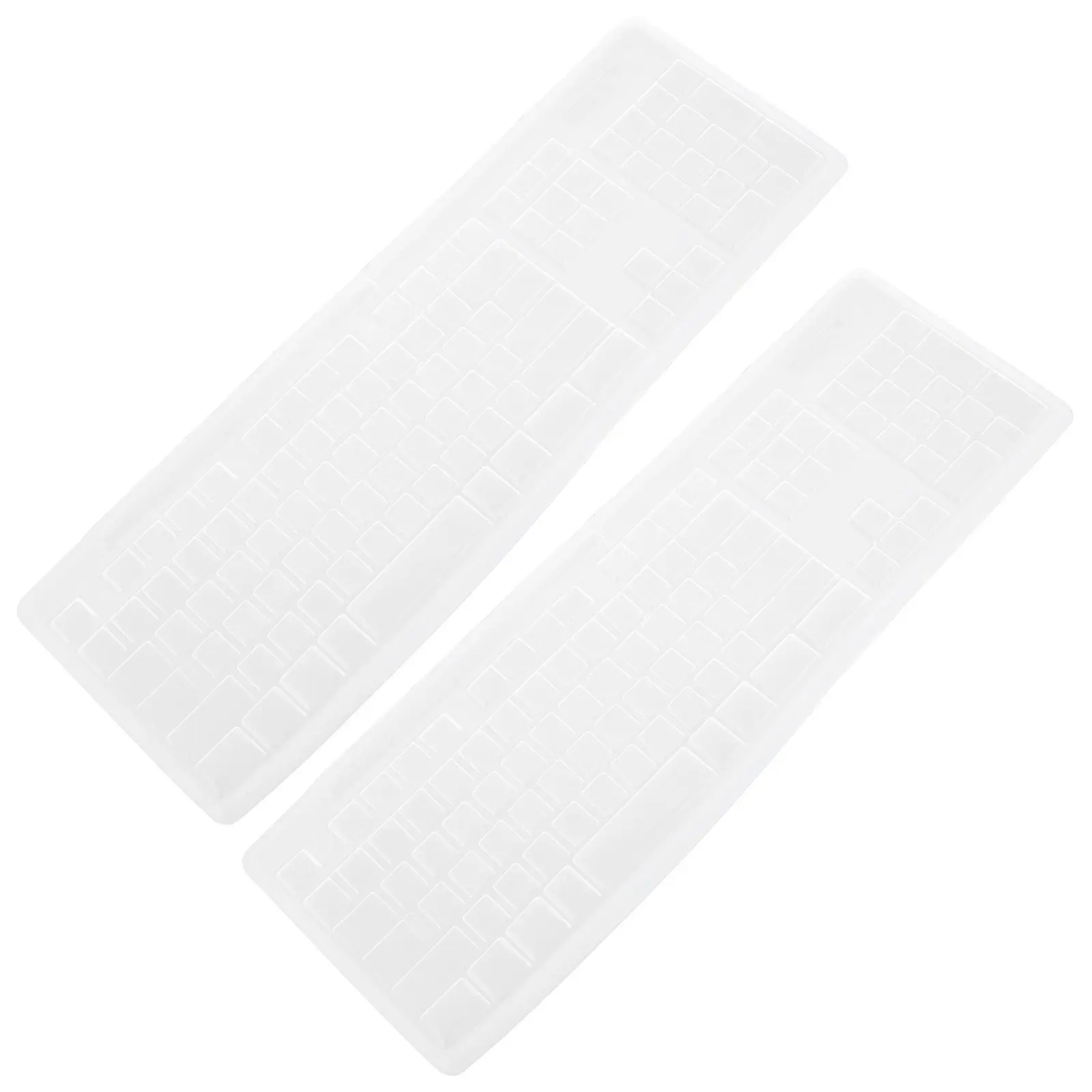 2Pcs Premium Silicone Keyboard Skin Protector Ultra-Thin Tactile Design No Gap Fully Wrapped Dust Resistant Comfortable Typing