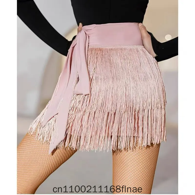 Latin Dance Apron, Women's Flowing Su Skirt New Adult Modern Dance Hip Scarf Cha Cha Dance National Standard Half Skirt