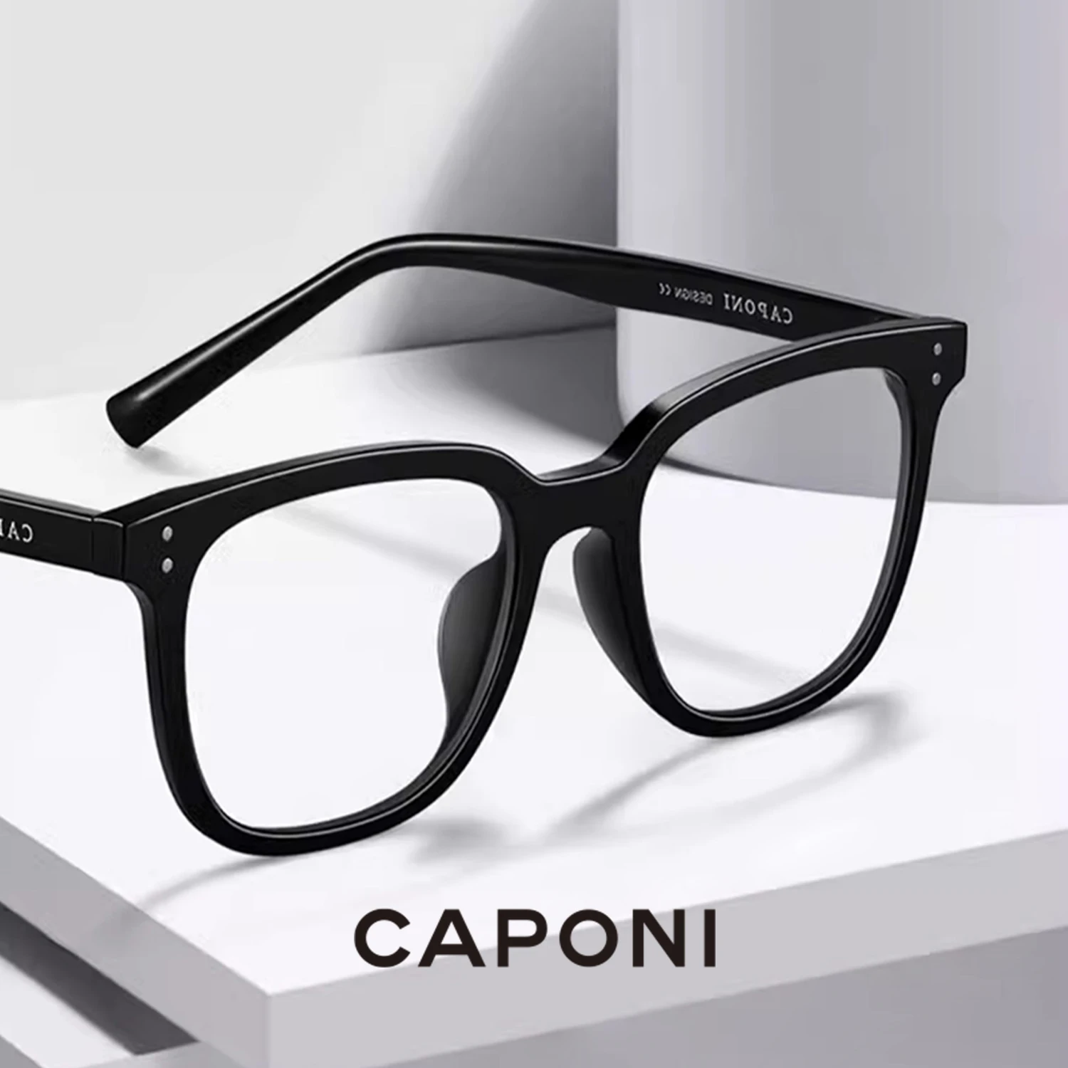 CAPONI Polarized TR-90 Frame Glasses Women Clear Glasses Anti Blue Ray Eyeglasses Available For Customize Prescripiton BR09030