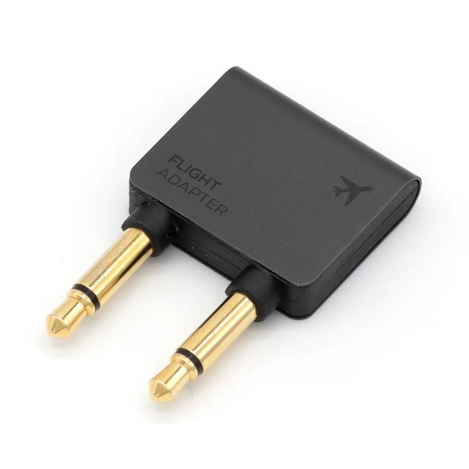 Gold-plated metal shell aircraft 3.5 mm aircraft aircraft headset mono audio converter travel jack plug distributor adapter