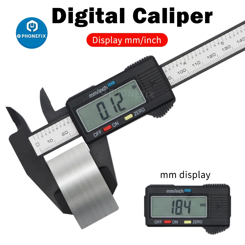 Calibrador Digital de 150mm, calibrador Vernier electrónico, Dial de fibra de carbono, micrómetro, regla Digital, herramienta de medición