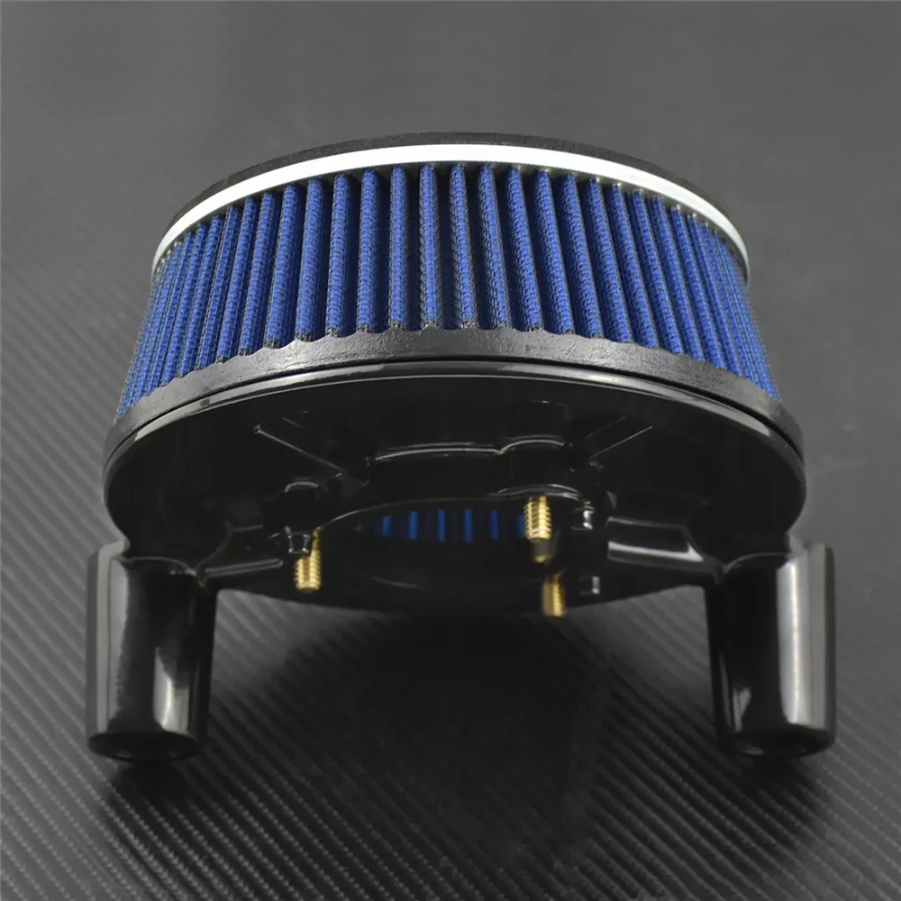 Motorcycle Inner Air Filter Cleaner Element Kits Blue For Harley Touring Road King FLHR 00-07 Dyna FXDSE Softail Fat Boy 2000-15