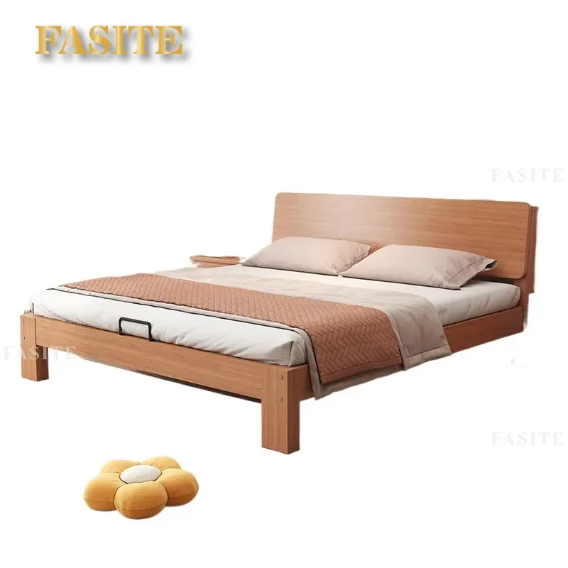 For 1.2m 1.5m 1.8m Full Solid Wood Oak Bed Frame Double Single Tatami Platform Bedroom Furniture Rental Home Sturdy Durable