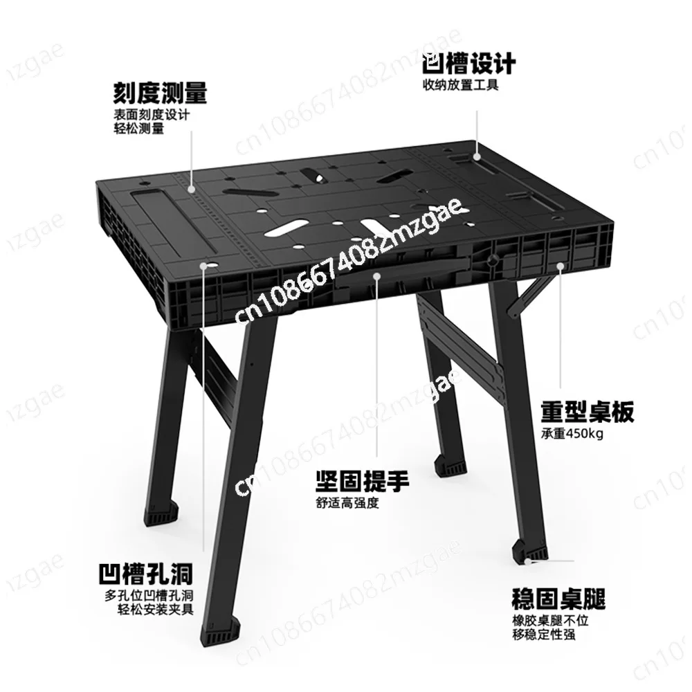 Folding Work Table, 2-in-1 Easy Setup Portable Folding Worktable & Folding Workbench, Versatile Clamping Worktable