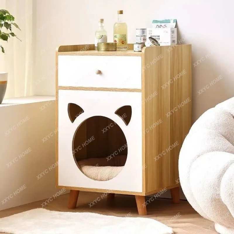 Bedside Table Cat Shared Furniture Cabinet Kennel Winter Warm Cat House Dog House