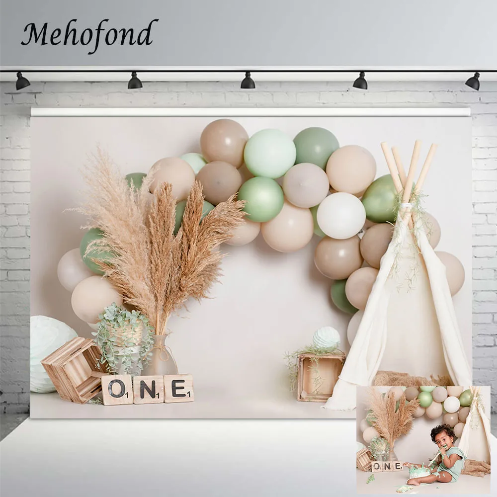 Newborn Baby 1st Birthday Party Cake Smash Backdrop Hot Air Balloon Butterfly Decor Photography Background Photostudio Photozone