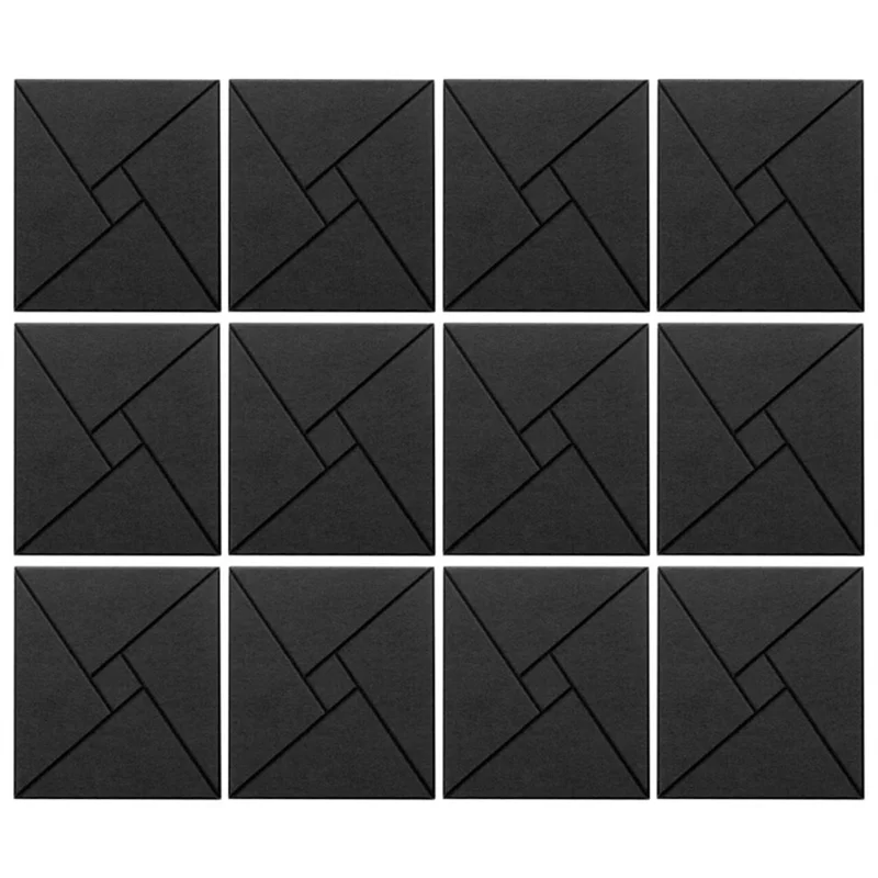 Pannelli acustici ABNM 12 pezzi con autoadesivi, pannelli in schiuma fonoassorbente 12X12x0,4 pollici, piastrelle fonoassorbenti per pareti